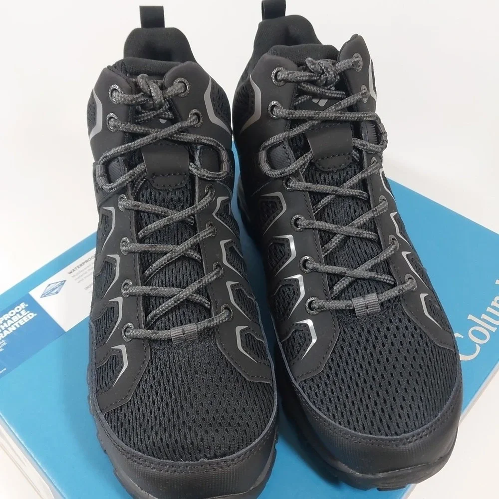 COLUMBIA MENS GRANITE TRAIL MID WP WATERPROOF BLACK BOOT SIZE 7